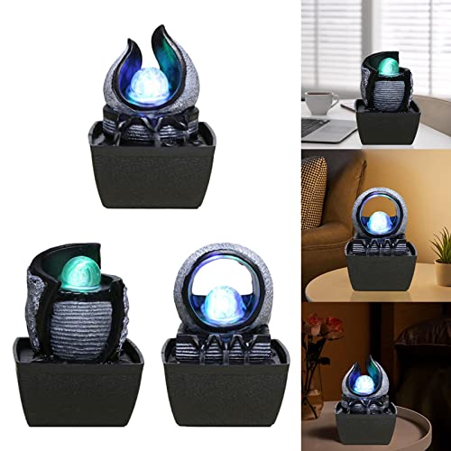 ATORSE® Creative Waterfall Fountain Led Lights Ornament Feng Shui Living Room A