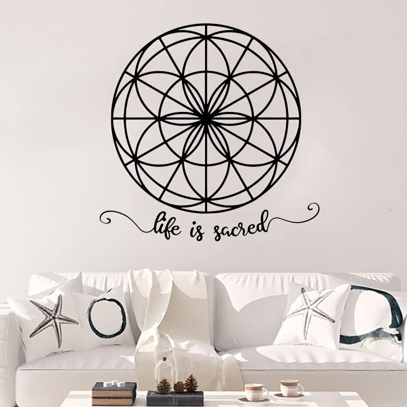 GADGETS WRAP Wall Decal Vinyl Sticker for Home Office Room Decoration Seed of Life is Sacred Wall Sticker Mandala