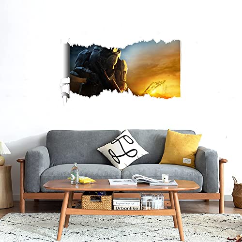 GADGETS WRAP Printed Wall Decal Sticker Scratched Paper Style Wall Decal (90cm x 50cm) - Soldier on Planet