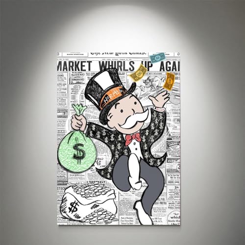 GADGETS WRAP Canvas Gallery Wrap Framed for Home Office Studio Living Room Decoration (9x11inch) - Monopoly Guy 2