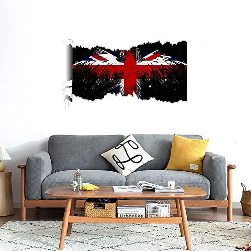 GADGETS WRAP Printed Wall Decal Sticker Scratched Paper Style Wall Decal (90cm x 50cm) - Flag Eagle