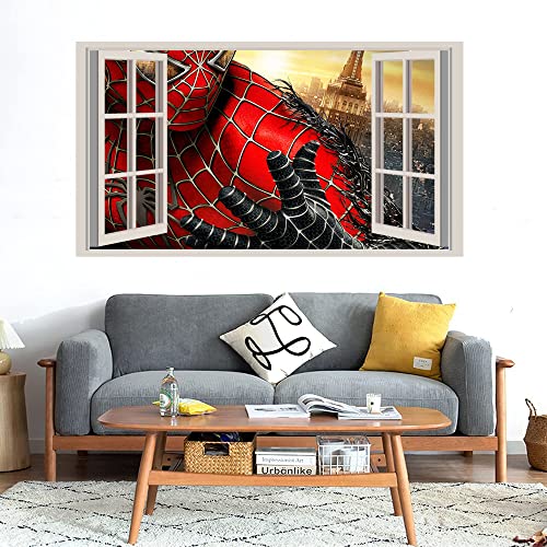 GADGETS WRAP Printed Wall Decal Sticker Fake Window Style Decal (90cm x 50cm) - Spiderman tranfomation