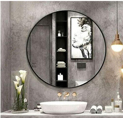 Cheval Glass Wall Mirror with Black Border Size 18 X 18 Inches