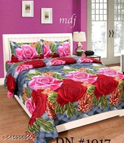 JAI DURGA HOME FURNISHING Shopgallery Cotton 144 TC Cotton Double Bedsheet with 2 Pillow Covers (Multi_11),Double Bedsheet With Pillow Cover(Bedding Sets _11)