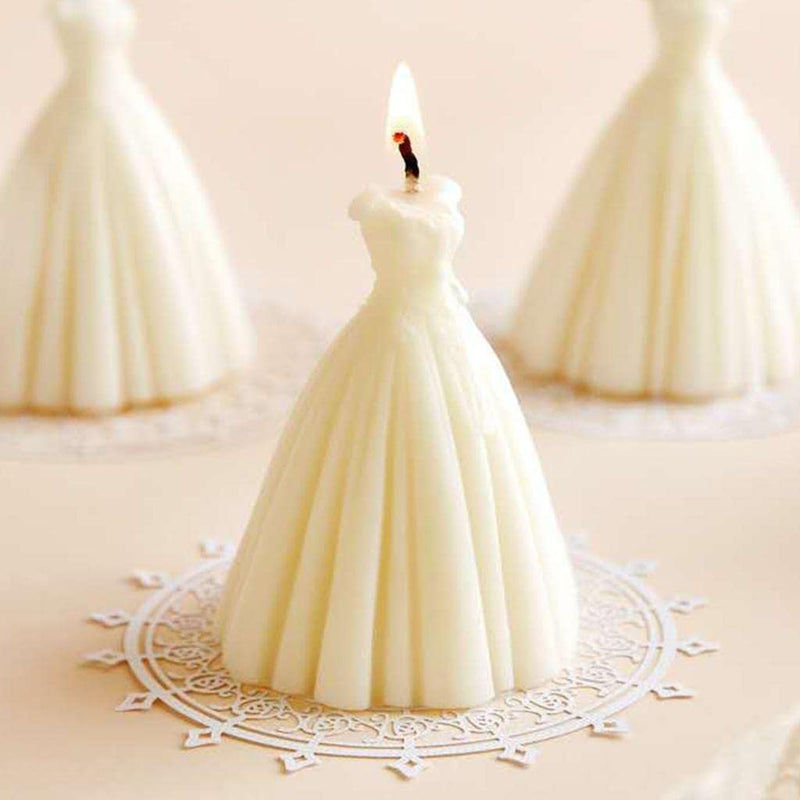 ATORSE® Scented Candle Bride Gown Design Soy Wax Relaxing Office Decor Ornament