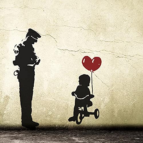 GADGETS WRAP Vinyl Decal Sticker Banksy Police Guard Balloon Girl (Item Finish Size : 64cm x 56cm)