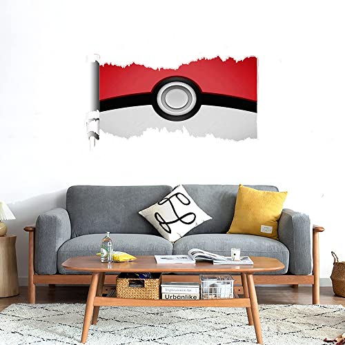 GADGETS WRAP Printed Wall Decal Sticker Scratched Paper Style Wall Decal (90cm x 50cm) - RED Black White SIMBLE