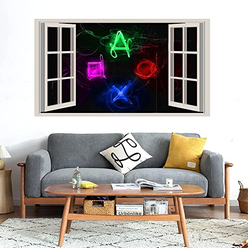 GADGETS WRAP Printed Wall Decal Sticker Fake Window Style Decal (90cm x 50cm) - Glow Buttons