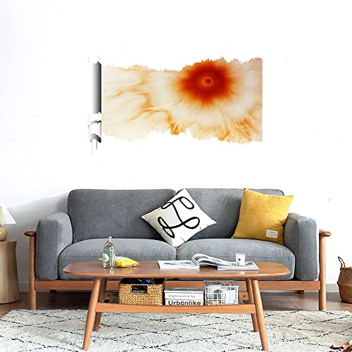 GADGETS WRAP Printed Wall Decal Sticker Scratched Paper Style Wall Decal (90cm x 50cm) - Orange Water Effect