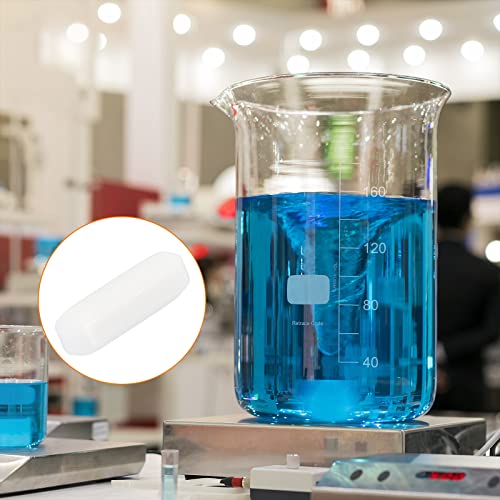 MECCANIXITY Magnetic Stirrer Mixer Stir Bar Rod 10mm/0.39" Cylinder Shape PTFE Coating Magnet White for Laboratory 3Pcs