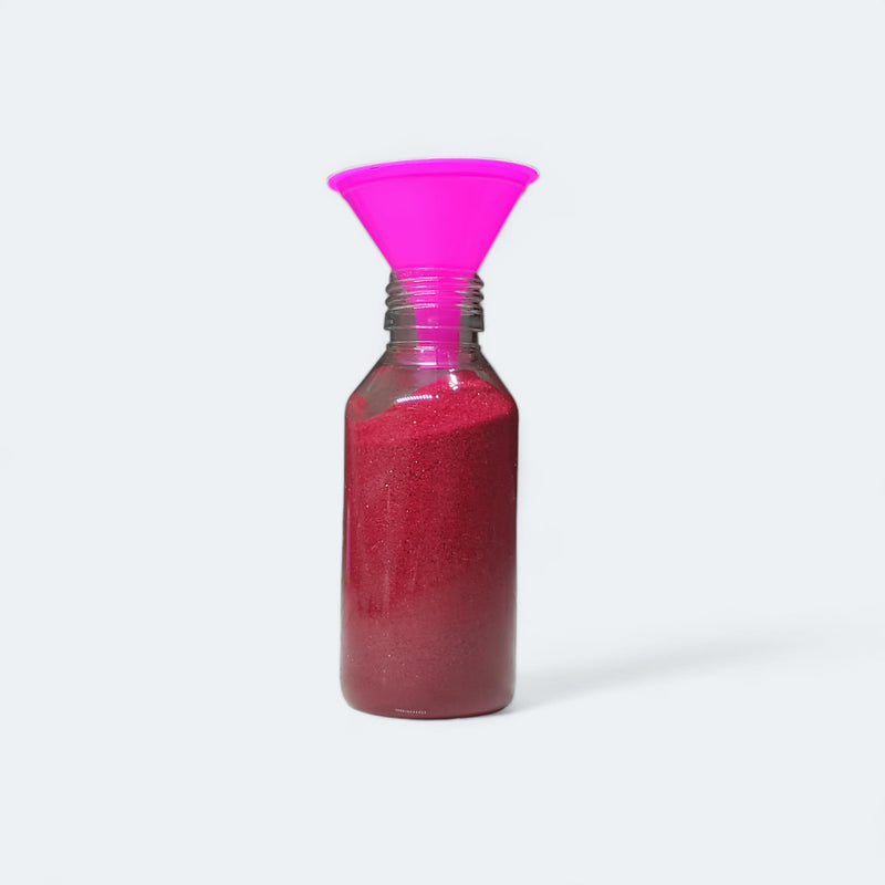 ZWIK.shop Rangoli Plastic Empty powder Bottle with Transparent Nozzle, 150g Capacity Pack of 10 Refillable Squeeze Bottles with Funnel, Ideal Crafting, Art Festival Decorations, Storage