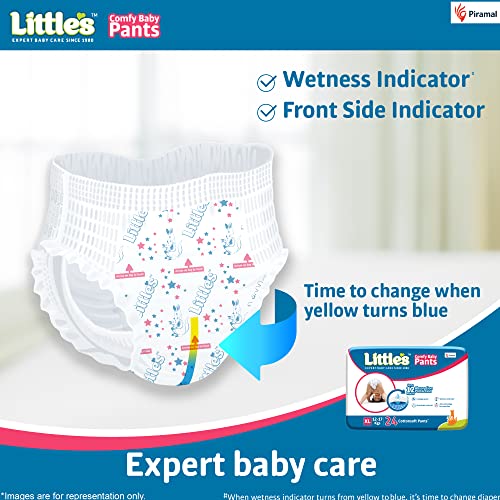 Little's Baby Pants Diapers Extra Large (XL), 12-17 kg, 48 Count with Wetness Indicator and 12 Hours Absorption