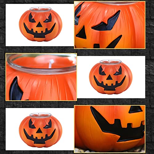 UJEAVETTE® Flickering Halloween Candles Fireplace Fall Pumpkin Tea Lights Harvest Decor