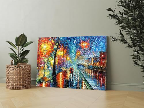 GADGETS WRAP Canvas Gallery Wrap Framed for Home Office Studio Living Room Decoration (17x11inch) - Evening Walk In Autumn