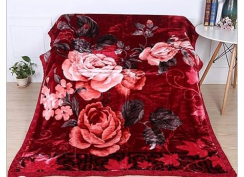 ALCITIC HOME Soft & Warm Floral Printed Mink Heavy Duty Luxury Ultra 2 Ply Blanket for doublebed. Best Blanket Ever.