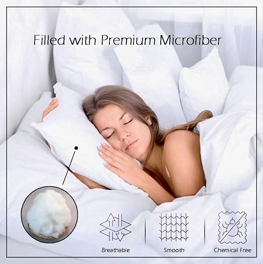 Relaxfeel Reversible Microfibre Vacuum Plain Super Soft Luxury Fibre Sleeping Pillow