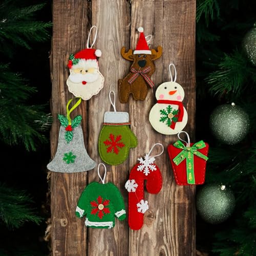 Moira 8pcs Merry Christmas 16 X 8 cm Tree Snowman Toy Doll Christmas Hanging Decorations for Home Office