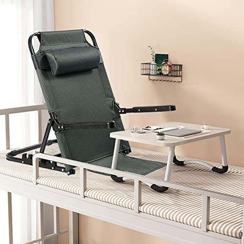 CALANDIS® Lifting Bed Backrest Folding for Adult Adjustable Angle Back Rest Steel Large 7 Gears Armrest Green Texture | 1 Bed Backrest