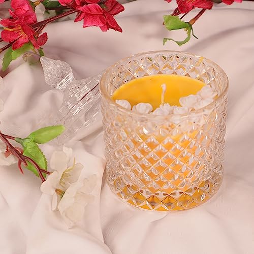 CANDLEVANNAH Aroma Scented Glass Soy Wax Customize Flower Jar Candle, 648gm, 50+ Hrs| Luxury Aroma Therapy Flower Jar Design | Scented Candles for Home Decor Gift Set Customize Colour & Scent.