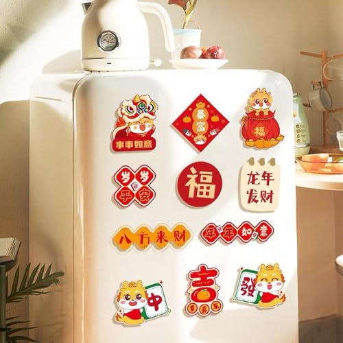 ATORSE® 6X Chinese New Year Refrigerator Magnets Ornament for Cabinet Door Holiday