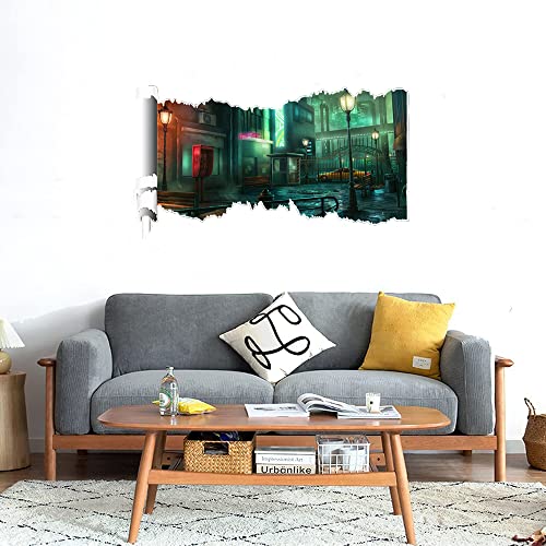 GADGETS WRAP Printed Wall Decal Sticker Scratched Paper Style Wall Decal (90cm x 50cm) - Game Night Scene