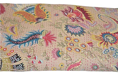 MTREON Kantha Quilt Hippie Bed -Cover Throw and Cotton Blanket Twin Size Kantha Quilt Handmade 60x90 inch Single Size