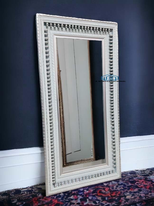 A.M INTERNATIONAL Wooden Carved Wall Mirror Frame, Wooden jharokha, Solid Wood, Antique Finish | with Out Mirror | Size 6 * 3 ft (5 * 3 FT)