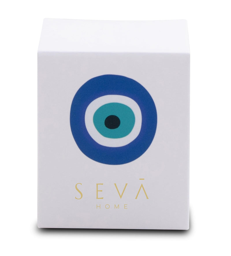 SEVA HOME Evil Eye Candle -Small - Luxury Oud | 12 Hours Burning | Candles for Home Decor, Luxury Gift for All Occasions