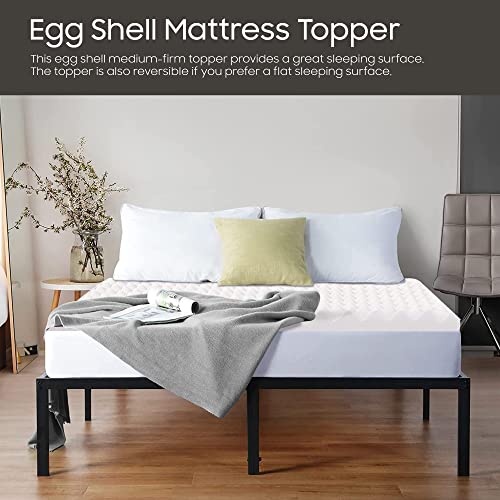 Treaton, 2-inch Convoluted Egg Shell Breathable Foam Topper, Adds Comfort to Mattress, Twin