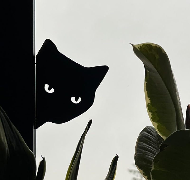 Shazam's Peeking Cat Window Silhouette | Home Décor | Wall Stickon| 5cmx5cmx2mm, Black, 3D Print