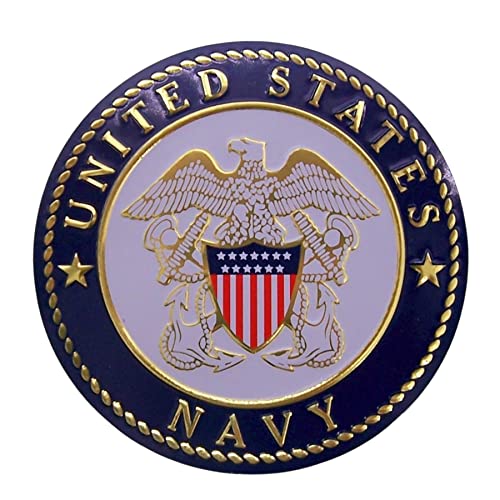 United States Navy Seal Magnet, Aluminum Medallion Disc with Magnetic Back,, 4 Inches