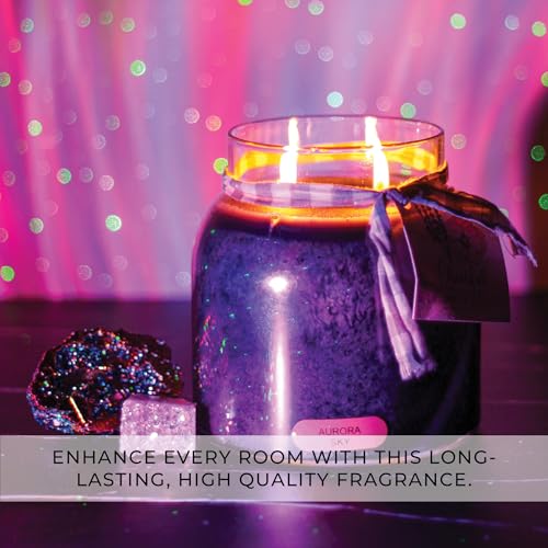 A Cheerful Giver - Aurora Sky - 34oz Papa Scented Candle Jar with Lid - Keepers of The Light - 155 Hours of Burn Time, Gift for Women, Violet