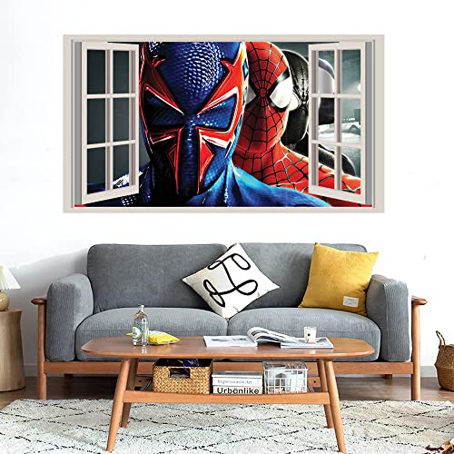 GADGETS WRAP Printed Wall Decal Sticker Fake Window Style Decal (90cm x 50cm) - Spider Man Shattered Dimensions