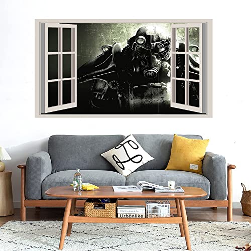 GADGETS WRAP Printed Wall Decal Sticker Fake Window Style Decal (90cm x 50cm) - Modern Soldier