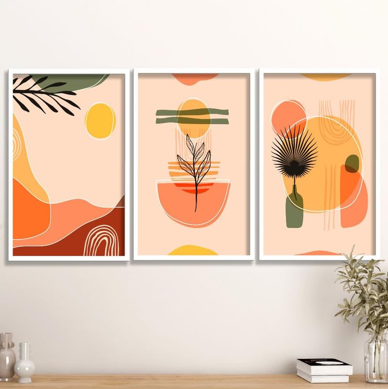 SAF paintings Set of 3 Modern Boho Art Wall Painting For Home And Office ol-COMBO-2191-K3