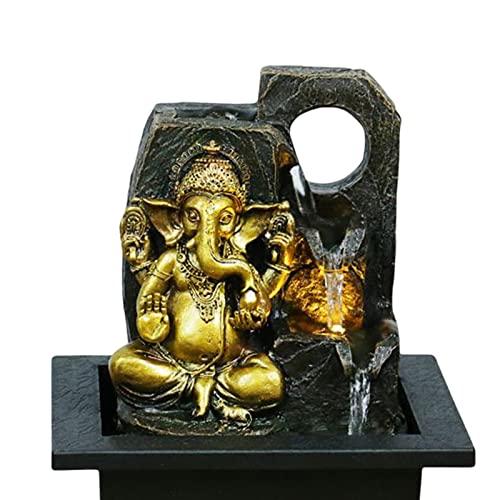 BNF Ganesha Statues Indoor Tabletop Fountain Collectibles Decorative Gift 16.5cmx13cmx21cm