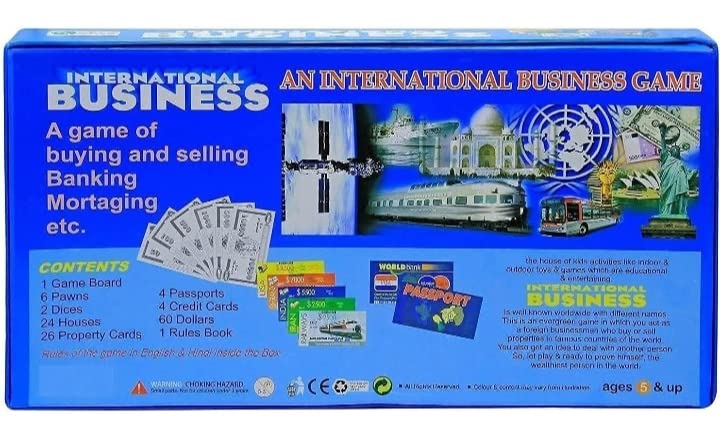 Fun4You International Business Game - Exciting Indoor/Outdoor Folding Board Game for Kids & Adults for Portable Play, Ideal Gift, Educational & Entertaining Family Fun (Pack of 1)