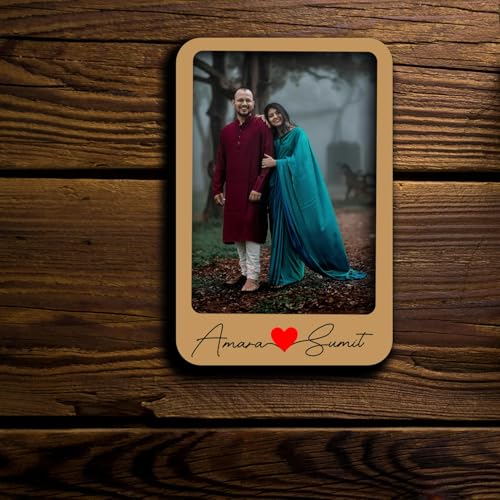 Zingy Gifts Captured Together Memories Personalized Couple Photo Magnets Set of 2