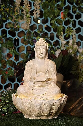 SEPBORN Buddha Fountain with Flowing Water Feature, 91 cm Height