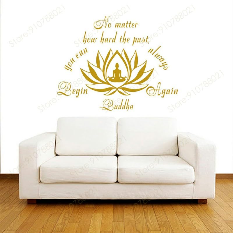 GADGETS WRAP Vinyl Wall Decal Quote No Matter How Hard The Past Yoga Studio Stickers Vinyl Home Décor Golden