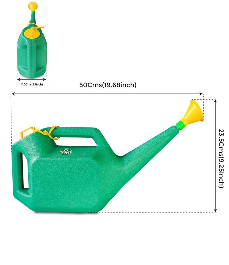 TrustBasket Garden Watering Can (Green 5L) Indoor and Outdoor Garden Usage Watering Can Plastic Durable Water Sprayer for Home Balcony Garden