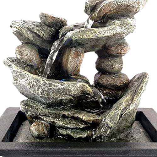 ATORSE® Waterfall Fountains Tiered Cascading Rock Falls Tabletop Water Fountain