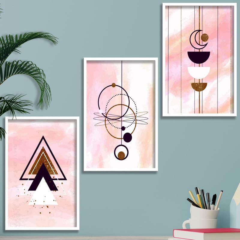 SAF paintings Set of 3 Modern Boho Art Wall Painting For Home And Office ol-COMBO-2088-K3