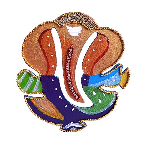 Dhanashree Creation Handmade Multicolor Ganesha Wooden Magnet