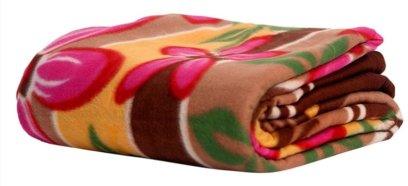 Fleece Printed 250 TC Polyester Single Bed Blanket (Multicolour) by Quality Product Hub