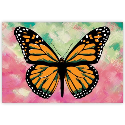 Indianara Rolled Sparkled Butterfly Art Print for Room Décor Digital Reprint 36 inch x 24 inch Painting (10719PST)