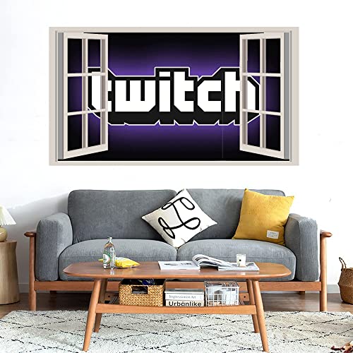 GADGETS WRAP Printed Wall Decal Sticker Fake Window Style Decal (90cm x 50cm) - Twitch