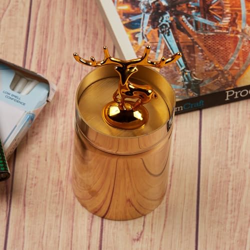 Ashtray,Moose Ashtray, Stainless Steel Home Ash Tray Set with Lid for Cigarettes, Cool Ashtray for Outside and Indoor Use, X-Large, Set of 1 (11488)