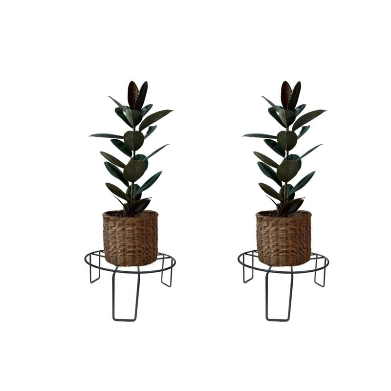 Go Hooked Flower pot stand | Gamla stand | Plant stand for balcony | Pot stand for indoor plants | planter stand | Flower stand for balcony | plant stands for indoor living room (Black, Pack of 2)