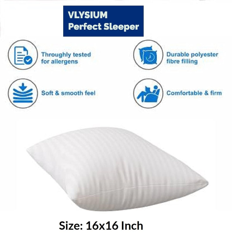 VLYSIUM Perfect Sleeper Arrya Microfiber Hotel Quality Premium Fibre Soft Cushion Filler, 16X16 Inches, White, Set of 5